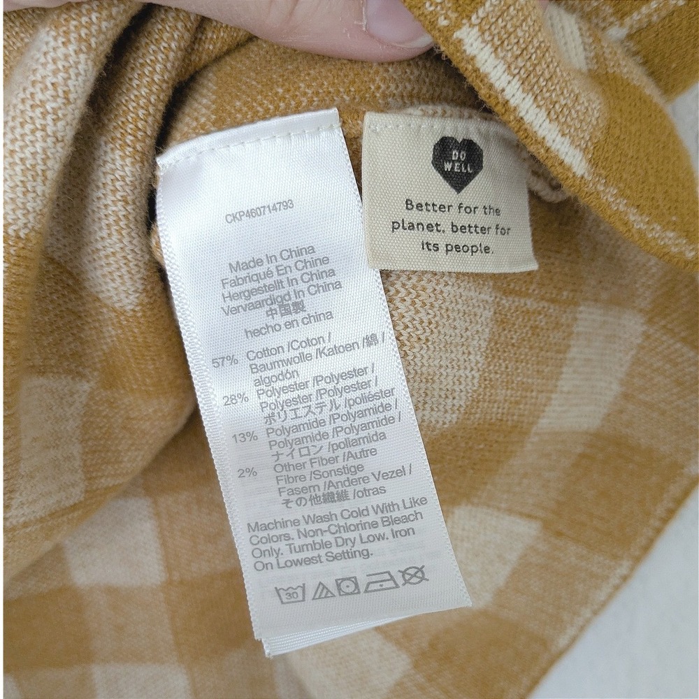Madewell Gingham Sweater Tank Top Women S Yellow Retro Knit Halter Camisole - Picture 6 of 6